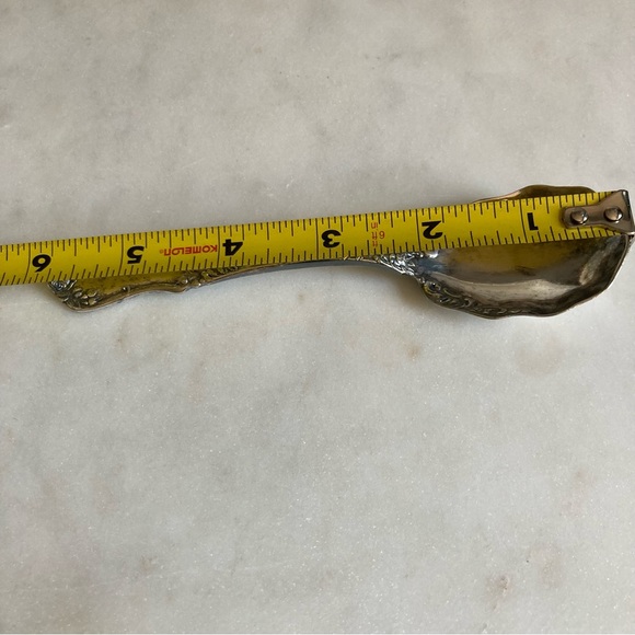 Antique Rockford Silver Sugar Spoon With Rose Pattern - Picture 4 of 7